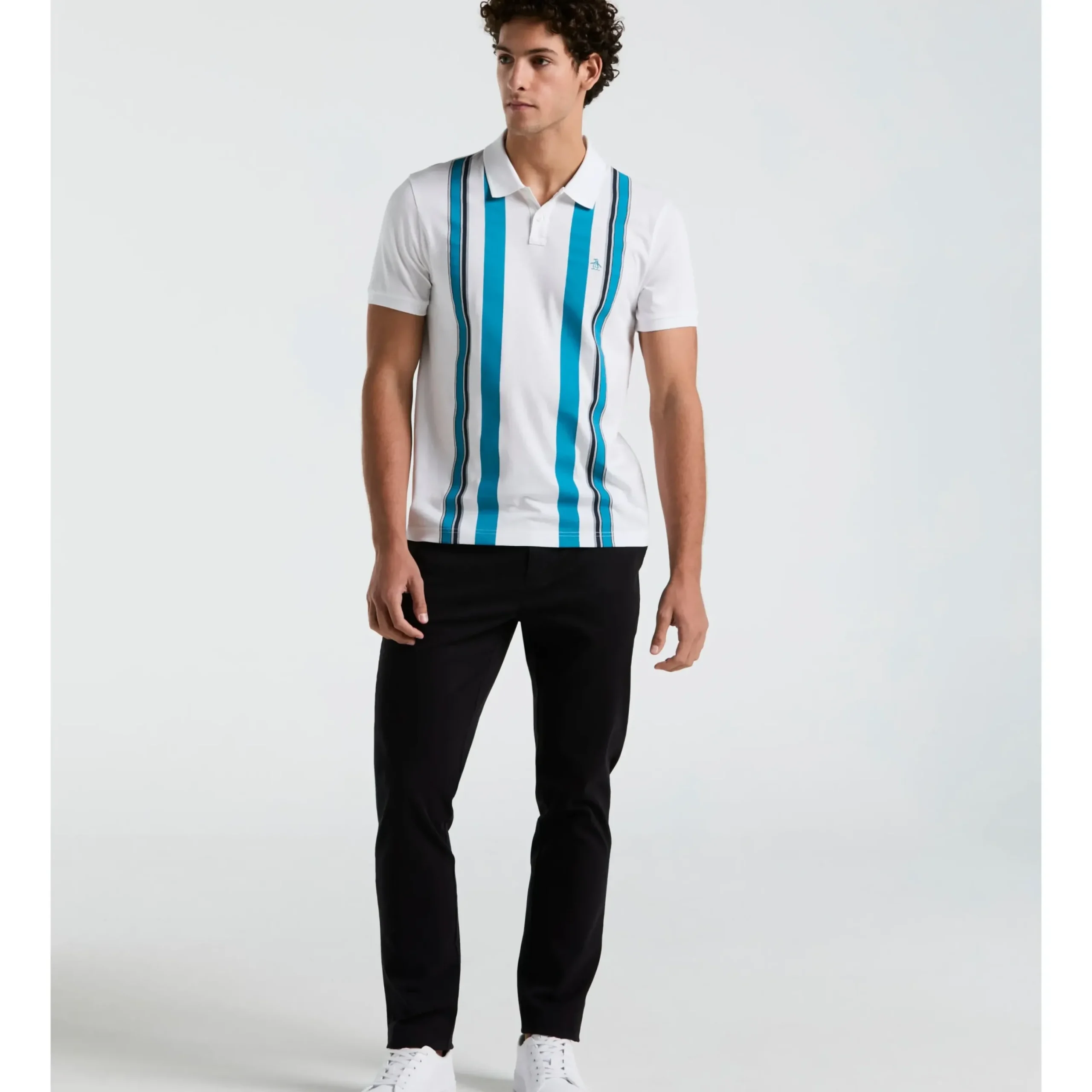 Jersey Vertical Stripe Polo