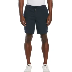Linen Blend Drawstring Shorts