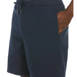 Linen Blend Drawstring Shorts