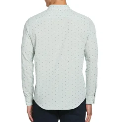 Long Sleeve Chambray Clipped Dobby Shirt