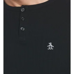Long Sleeve Waffle Henley