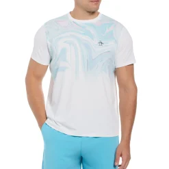 Marble Print Performance Tennis Tee