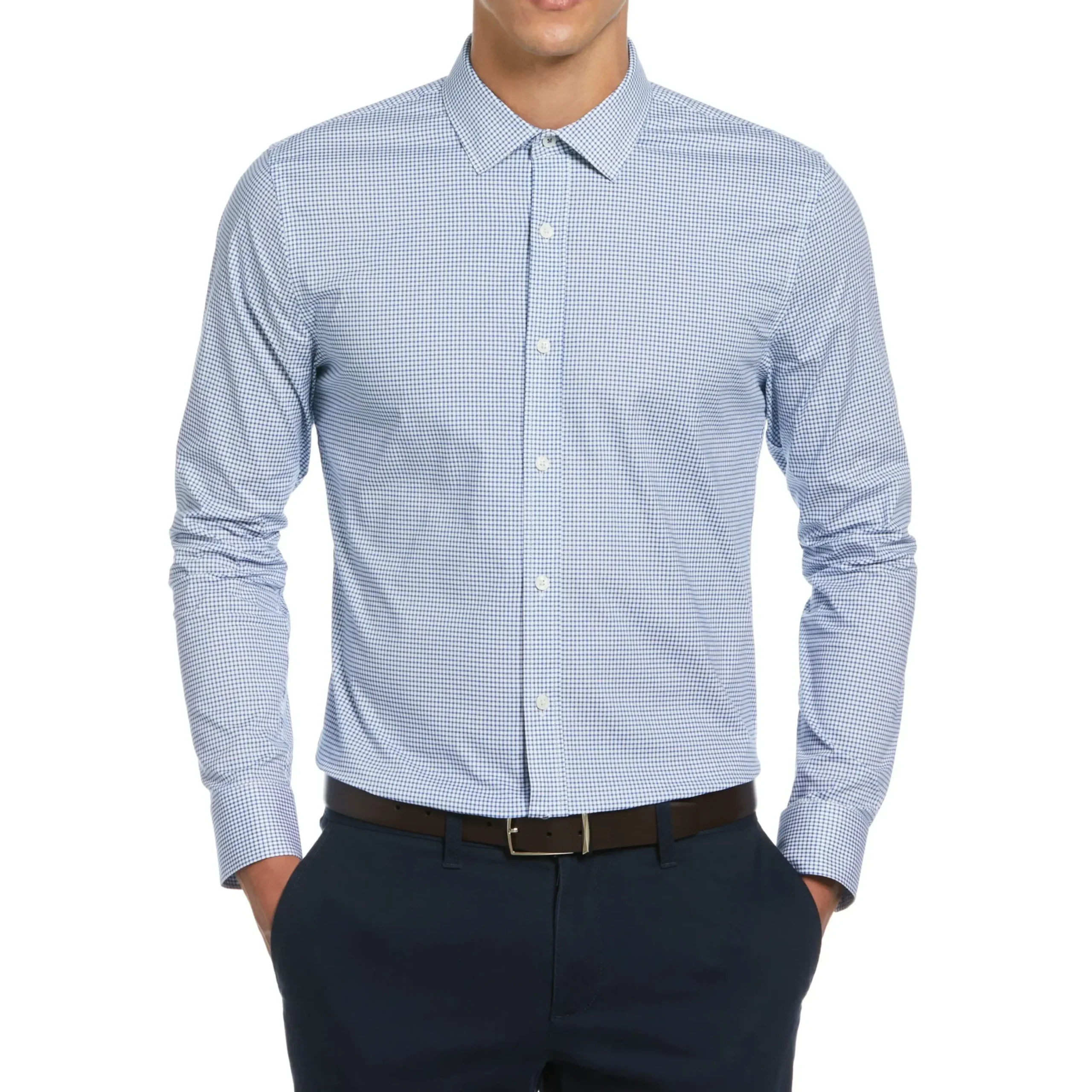 Micro Check Print Dress Shirt