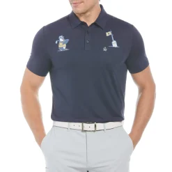 Mixed Media Polar Pete Print Golf Polo Shirt