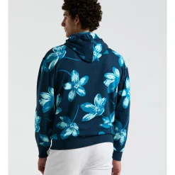 Painted Floral Print French Terry Hoodie