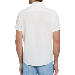 Seersucker Crinkle Yarn Solid Shirt