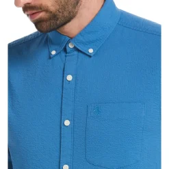 Seersucker Solid Color Shirt