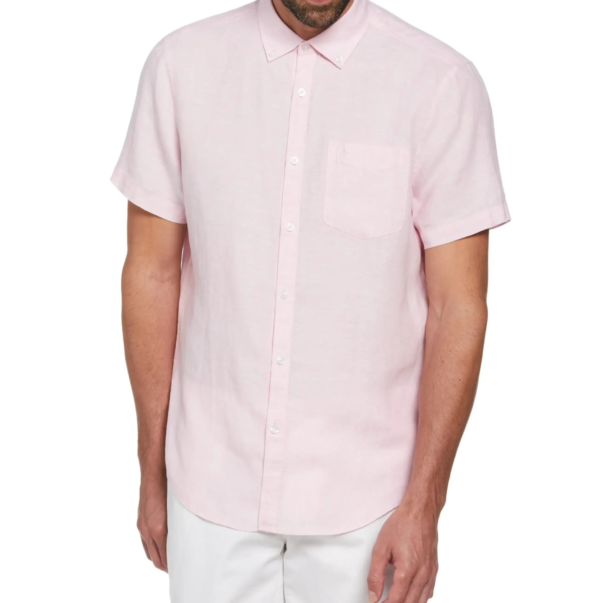 Short Sleeve Washed Linen Shirt