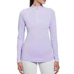 Solid Long Sleeve Tennis Shirt with Sun Protection