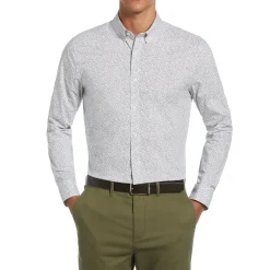 Tangerine Micro Floral Dress Shirt