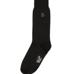 Texture Knit Solid Diamond Dress Sock