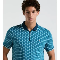 Tipped Jacquard Geo Polo