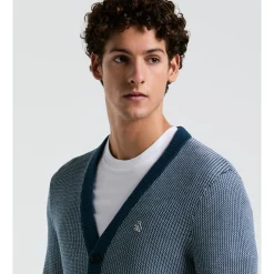 Tuck Stitch Cardigan Sweater