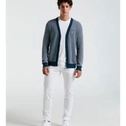 Tuck Stitch Cardigan Sweater