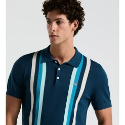 Vertical Stripe Sweater Polo