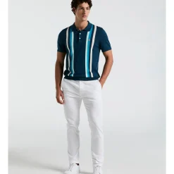 Vertical Stripe Sweater Polo