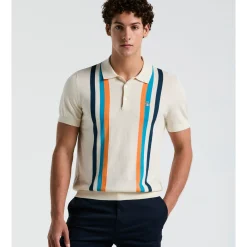 Vertical Stripe Sweater Polo