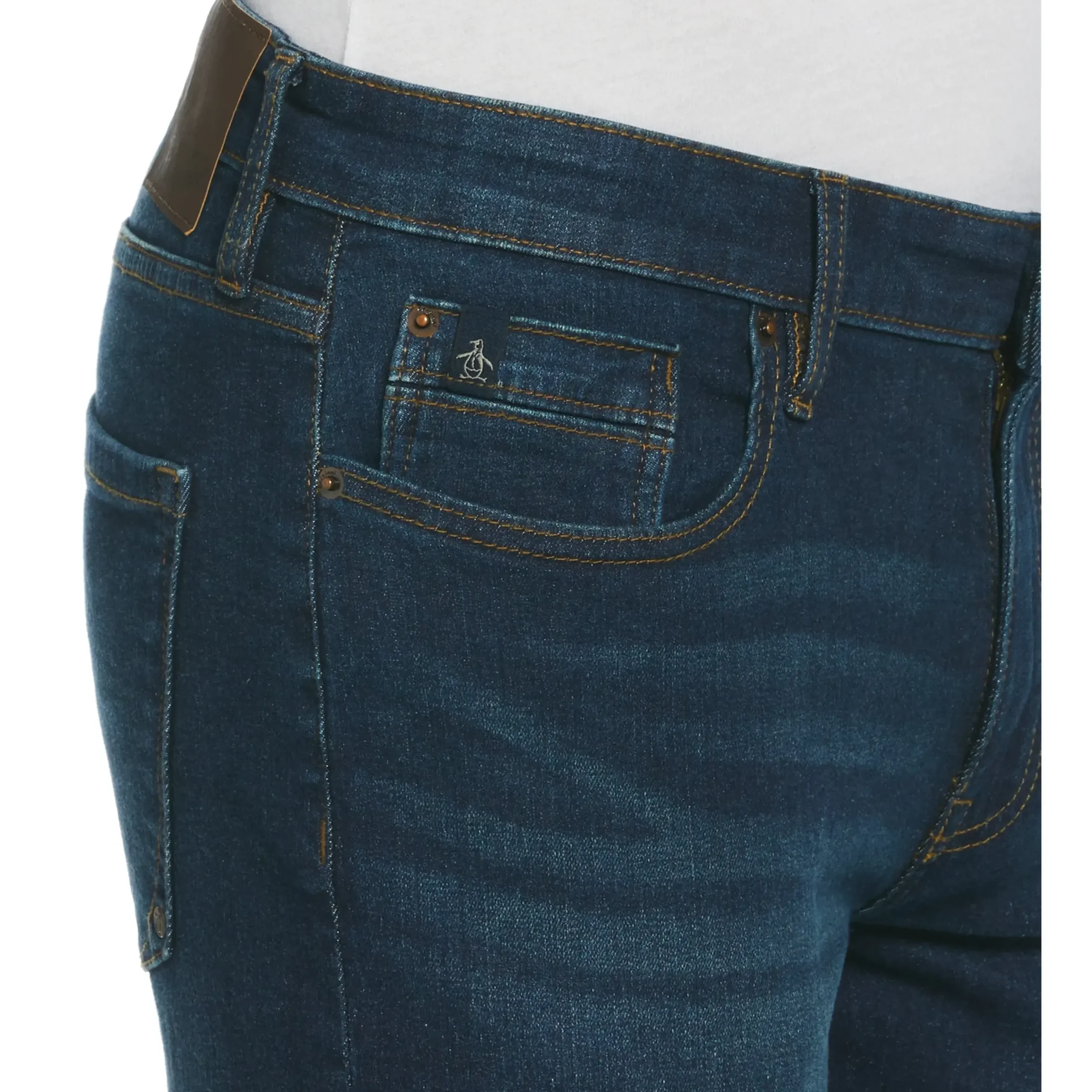 Vintage Wash Slim Fit Stretch Denim Trousers