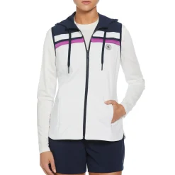 Women's Color Block Hooded Full Zip Vest