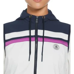 Women's Color Block Hooded Full Zip Vest