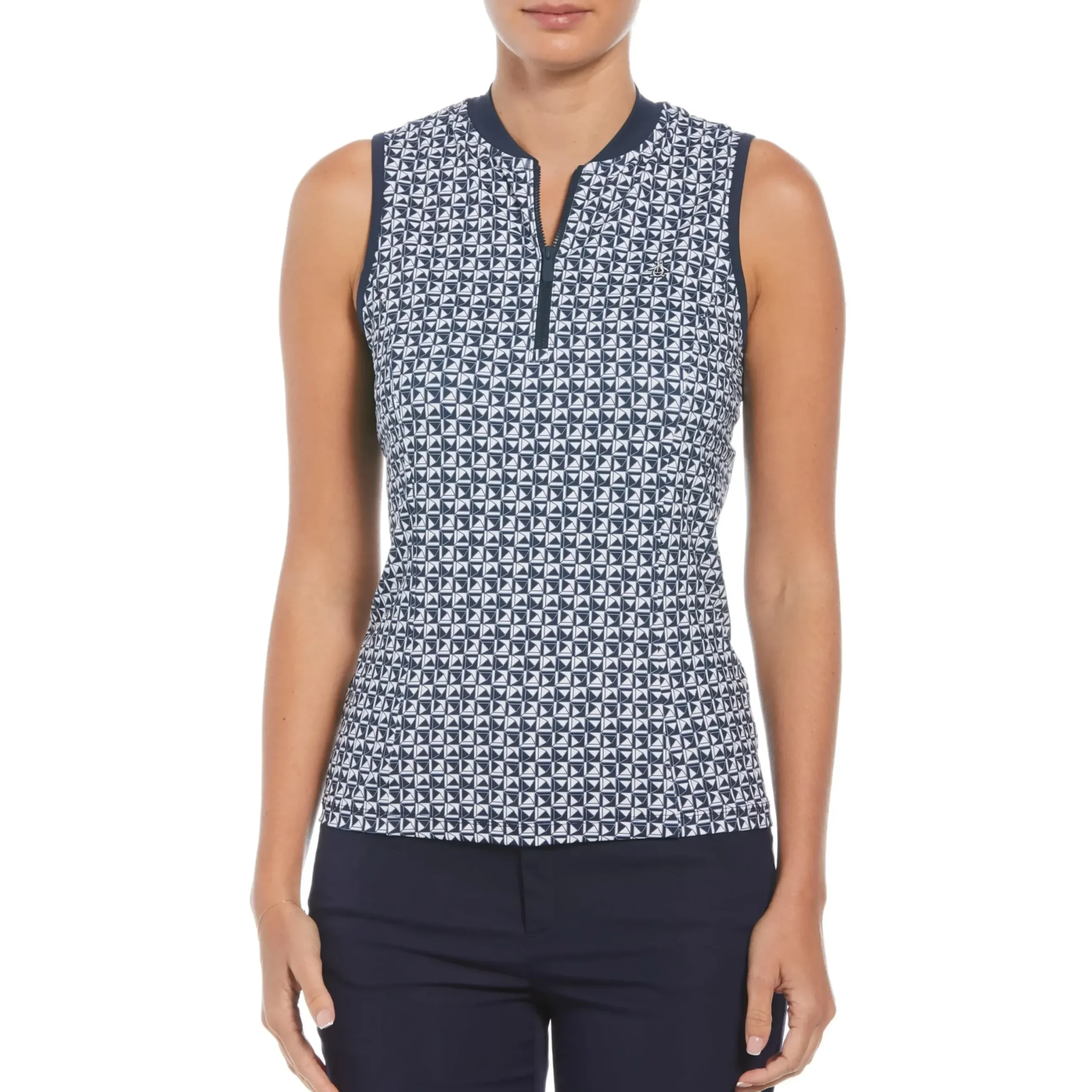 Women's Geometric Print Sleeveless Golf Polo