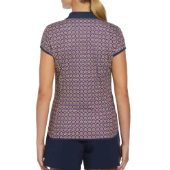 Women's Sweetheart Floral Print Cap Sleeve Polo