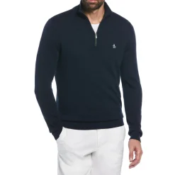 1/4 Zip Cotton Jersey Sweater