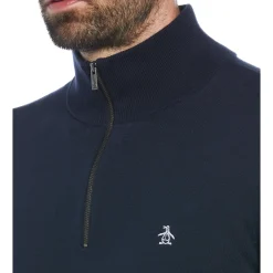 1/4 Zip Cotton Jersey Sweater