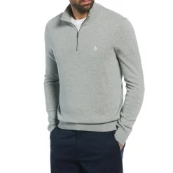 1/4 Zip Cotton Jersey Sweater