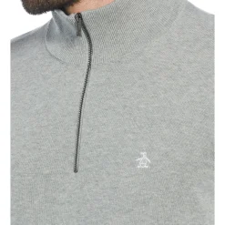 1/4 Zip Cotton Jersey Sweater