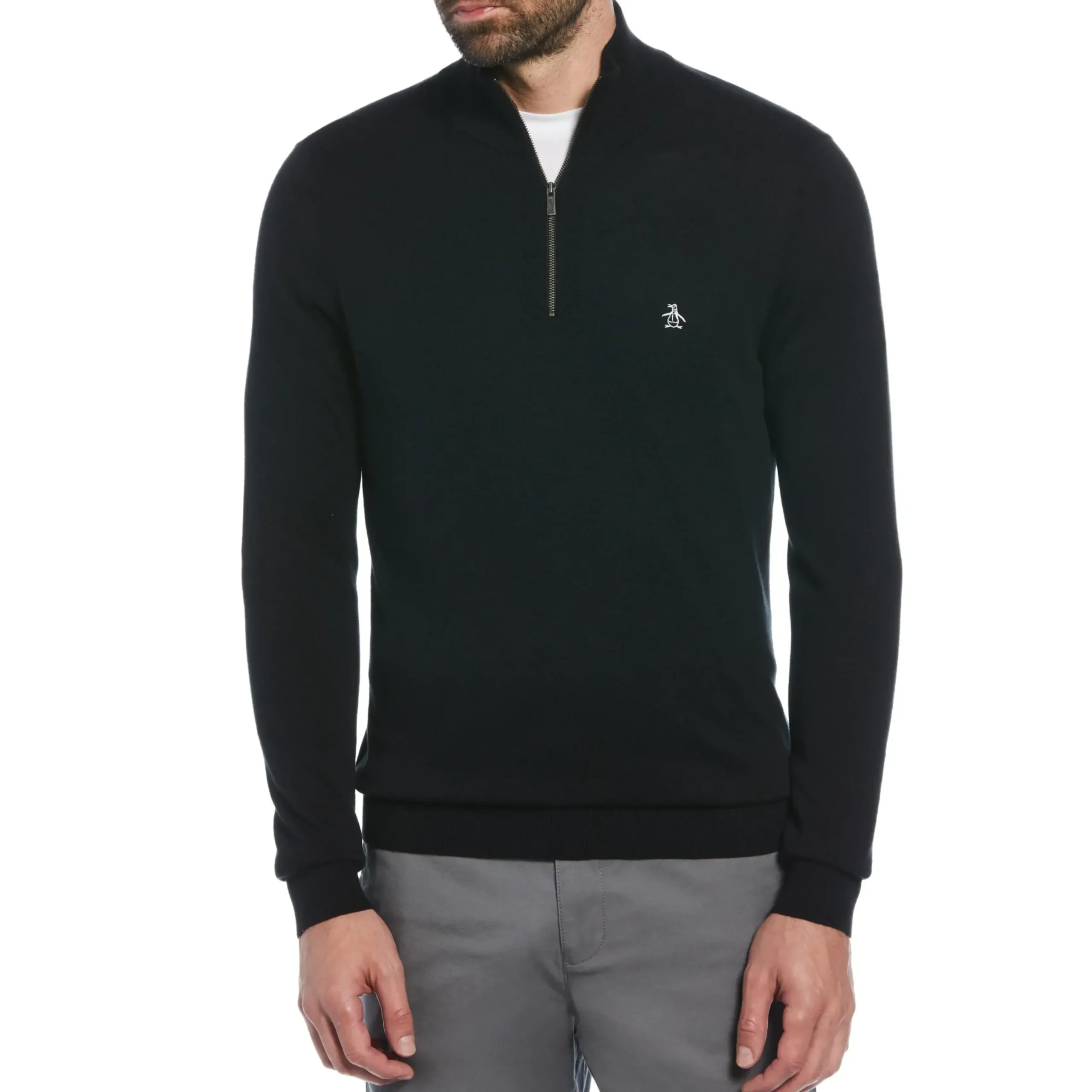 1/4 Zip Cotton Jersey Sweater