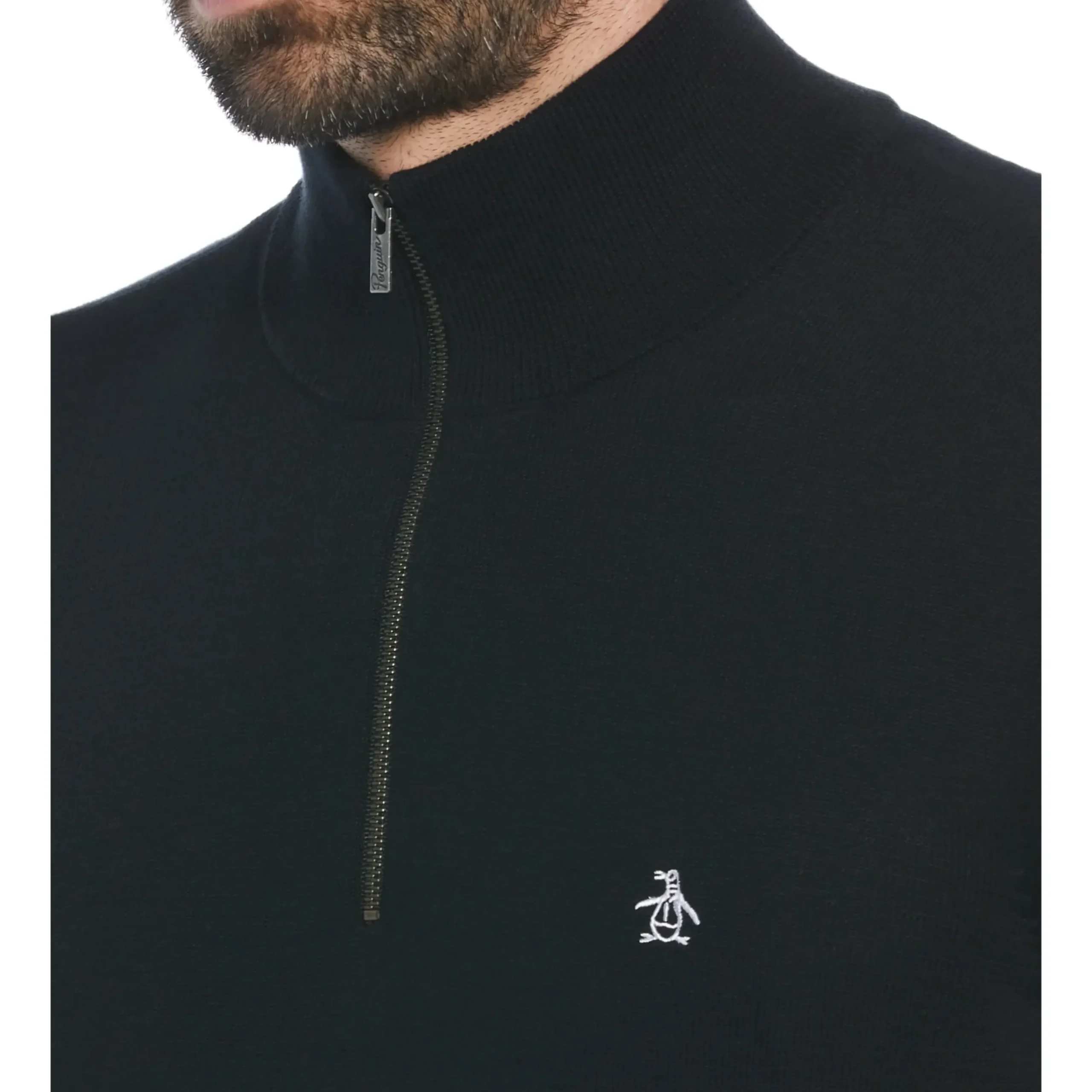 1/4 Zip Cotton Jersey Sweater