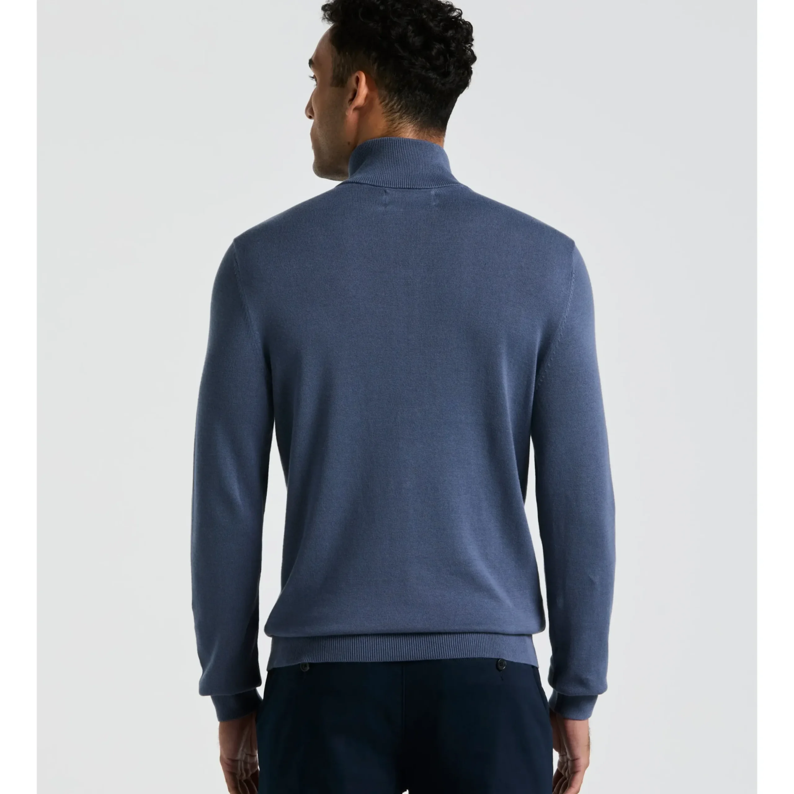 1/4 Zip Cotton Jersey Sweater