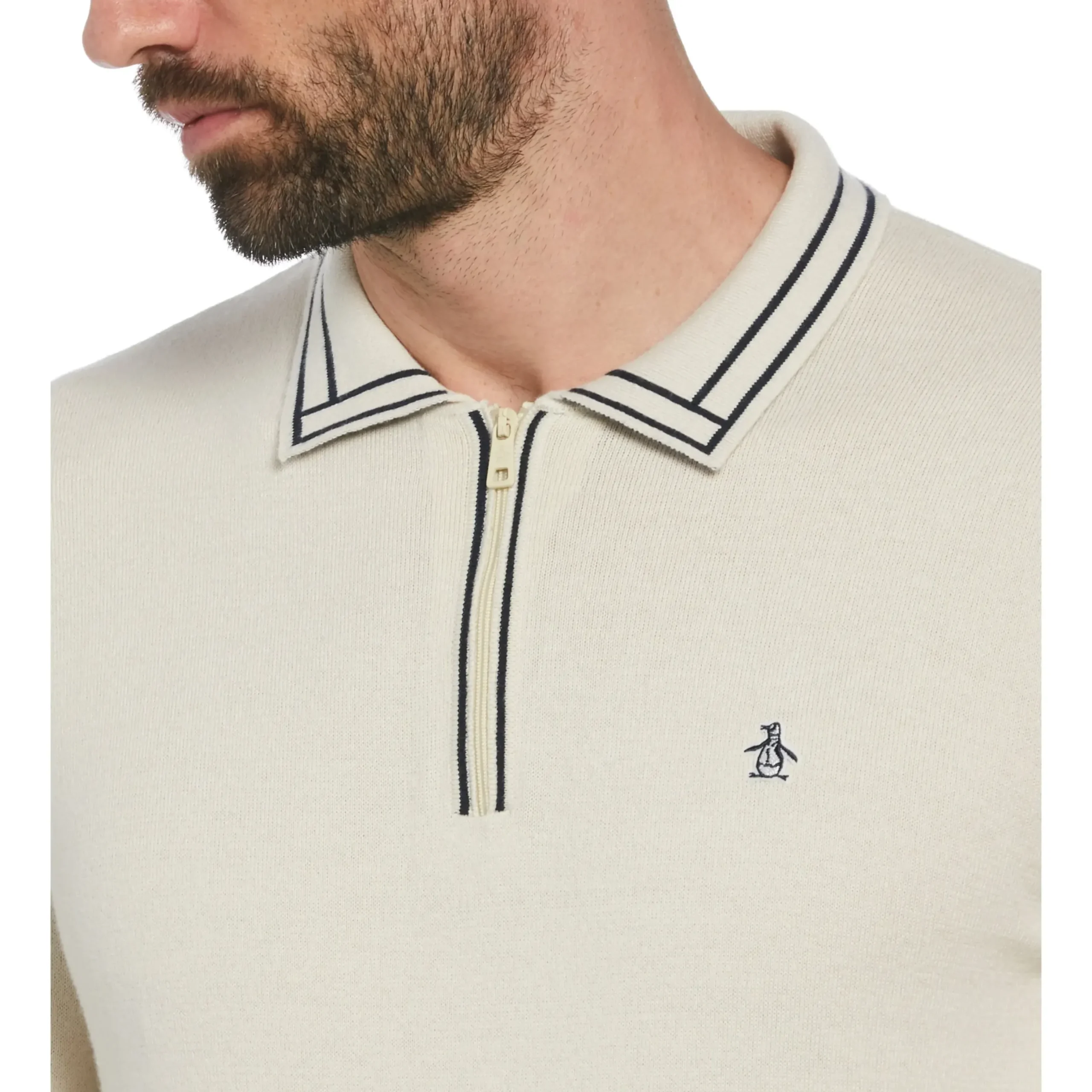 1/4 Zip Cotton Sweater Polo